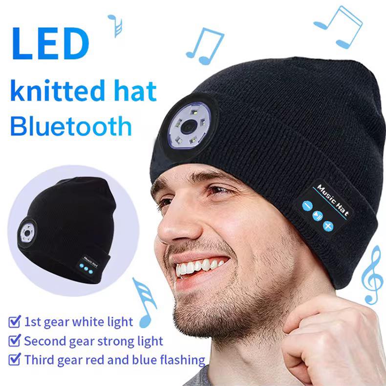 GORRO REPRODUCTO DE MÚSICA CON LINTERNA