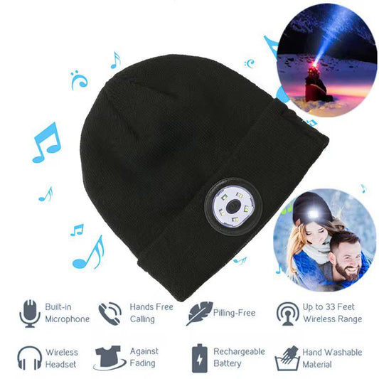 GORRO REPRODUCTO DE MÚSICA CON LINTERNA